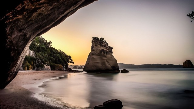Cathedral Cove sunset web