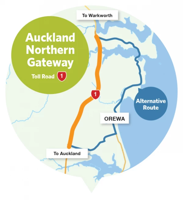 Northern Gateway Toll Road map